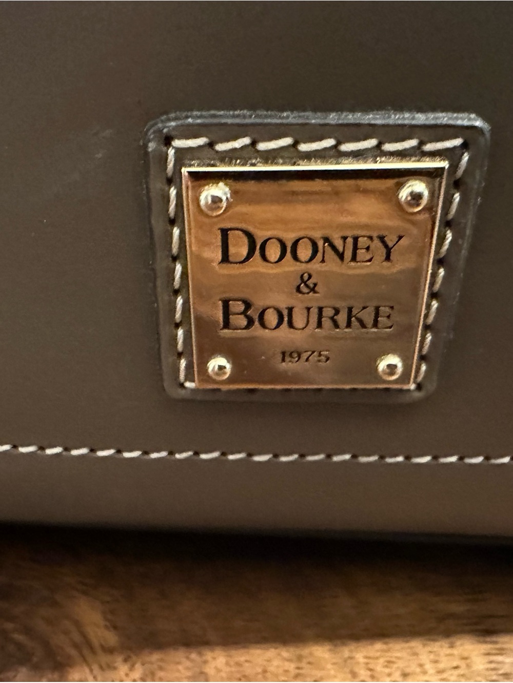 Dooney & Bourke Taupe Brown Leather Tote - Picture 4 of 13